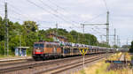 19. Juli 2019 in Niederndodeleben: 185 599-8 ist mit dem Millionenzug unterwegs nach Westen.