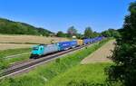 185 609 mit einem Containerzug am 26.05.2023 bei Einöd.