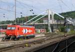 185 584 der HGK steht im August 2008 in Ulm Hnf abgestellt.