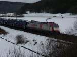 185 597 Crossrail zwischen Gemnden (Main) und Karlstadt (Main), am 03.02.2010