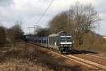 185 564 mit einem Gterzug in Ahlten am 2.3.10.