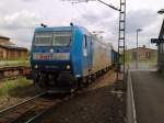 DIe 185er Gterbahn & Holzlogistik fuhr mit leeren Holzwaggons durch Dresden Friedrichstadt.