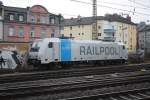 Die 185 671-5 von RAILPOOL Leasing steht am 13.03.10 in Aachen Hbf,  und wartet auf weitere Aufgaben.