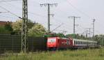 HGK 185 564-0, am 20.05.2011 mit Sonderzug bei der Durchfahrt in Lehrte.