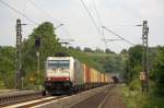 Die 185 578-2 von Crossrail fuhr am 04.06.2011 durch Eilendorf.