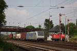 Railpool/RTB 185 684 am 22.5.12 mit einem KLV in Dsseldorf-Rath.