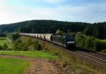 185 572 mit einem Getreidezug am 11.09.2012 unterwegs bei Dettenhofen.