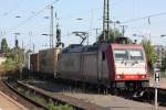 Crossrail 185 590 am 16.9.12 mit einem KLV in Mnchengladbach Hbf.