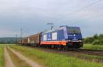Am 9.Juni 2013 war Raildox 185 409 mit einem Schiebewandwagenzug bei Burgstemmen auf dem Weg Richtung Sden.
