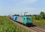 185 607 mit einem Getreidezug am 07.08.2013 bei Plattling.