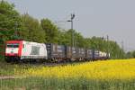 ITL 185 598 am 4.5.13 mit einem kurzen KLV von Duisburg-Ruhrort Hafen nach Ludwigshafen BASF in Menden.