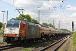 HUSA 185 613 zog am 24.5.13 einen Gaskesselzug von Oberhausen-West nach Mnchsmnster durch Ratingen-Lintorf.