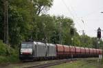 MRCE/NIAG 185 554+MRCE/NIAG 185 572 mit dem leeren Rhenus Kohlezug nach Moers Gbf am 25.5.13 in Ratingen-Lintorf.