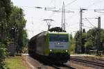 Captrain 185 541 zog am 7.7.13 einen Papierzug durch Ratingen-Lintorf.