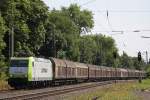 Captrain 185 549 am 18.7.13 mit einem Papierzug in Ratingen-Lintorf.