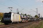 Railpool/PCT 185 681 am 27.9.13 mit einem Autozug in Thüngersheim.