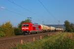 185 406 hatte am 3.10.2014 die Sonderleistung DGS 95122 am Haken und eilte am Nachmittag durch Gau-Algesheim