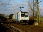 Am 26.11.2014 Rangierfahrt von der 185 681-4 von der SETG (Railpool) bei Borstel bei Stendal .