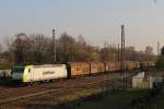 CTD/BCB 185 541 am 12.3.14 mit einem Papierzug in Ratingen-Lintorf.