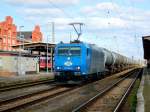 Am 06.04.2015 kam 185 524 mit ihrem Kesselzug aus Richtung Magdeburg nach Stendal und fuhr weiter nach Uelzen.