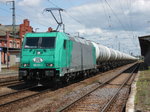 Am 09.07.2016 kam die 185 611 mit einem Containerzug aus Richtung Magdeburg nach Stendal und fuhr weiter nach Salzwedel.