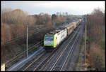 Captrain 185550 mit einem Güterzug in Hasbergen in Richtung Münster am 30.11.2016 um 9.22 Uhr.