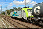 Kesselzug mit 185 578-2  Schneller, grüner, Hamburg - Ihre Güter auf unseren Gleisen  der Macquarie European Rail Ltd, vermietet an die ITL Eisenbahngesellschaft mbH (ITL), durchfährt den Bahnhof Güterglück auf der Bahnstrecke Biederitz–Trebnitz (KBS 254) Richtung Biederitz.
Leider konnte ich die Lok nur im Nachschuss erwischen, da sie von einem IC zugefahren wurde.
[10.8.2019 | 12:23 Uhr]