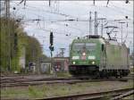 Zu Gast im Aachener Westbahnhof war diese 185 ger Werbelok der DB Schenker am 
26 April 2012. 