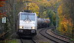 186 299-4 von Railpool kommt durch Aachen-Schanz mit einem Kurzen Kesselzug aus Antwerpen-BASF(B) nach Ludwigshafen-BASF(D) und kommt aus Richtung Aachen-West und fährt in Richtung