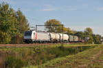 Die erst kürzlich ausgelieferte 186 386-9 von Akiem kommt mit einem gemischten Güterzug durch Lummen-Linkhout.