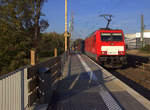 186 333-1 DB-Schenker kommt die Kohlscheider-Rampe hoch aus Richtung Neuss,Herzogenrath mit einem Schrottzug aus Köln-Kalk(D) nach Genk-Goederen(B) und fährt durch Kohlscheid in Richtung