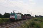 186 199 mit einem Containerzug in Herrath am 30.06.2011
