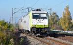 186 149 und 186 239 fuhren am 23.10.11 durch Halle-Rosengarten Richtung Rbf Halle(S).