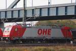 Die OHE 186 133 rollte am 28.10.11 zur Abstellung im Gbf Alte Sderelb in Hamburg-Waltershof.
