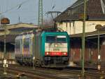 Cobra 186 202 (2810) steht am 17.01.2012 mit zwei belgischen Siemens EuroSprinter (1857 und 1837) am Haken in Aachen West um die beiden Loks kurze Zeit spter nach Belgien zu schleppen.