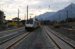 Eine ganz neue Aufnahme vom Inselbahnsteig im Bahnhof Brixlegg.