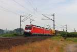 Am 19.Juni 2013 waren DBSR E186 340 & 330 mit einem gemischten Gterzug bei Burgstemmen auf dem Weg Richtung Sden.