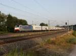 Die 186 102 mit einem KLV-Zug am 03.08.2013 unterwegs bei Hochdorf.