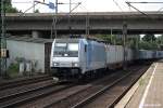 E 186 141-8 zog einen intermodal am 13.09.13 durch hh-harburg