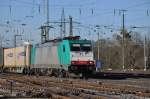 DB Lok 186 132-7 am Badischen Bahnhof in Basel.