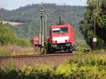 186 336-4 mit gemischtem Güterzug in Fahrtrichtung Süden. Aufgenommen zwischen Albungen und Eschwege am 01.08.2013.