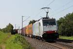 Am 01.08.2014 fuhr BLS Cargo 186 108 mit einem Containerzug in Richtung Freiburg bei Kollmarsreute.