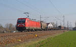 187 169 führte am Morgen des 28.03.20 einen gemischten Güterzug durch Gräfenhainichen Richtung Bitterfeld.