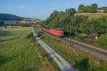 187 139 mit einem gemischten Güterzug am 12.08.2020 auf dem Weg in Richtung Norden, in Hermannspiegel.
