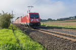 187 104-5 mit einem Containerzug bei Kerzell am 14.09.2023