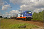 Raildox 187 317-3 fuhr am 26.05.2017 mit einem Kesselwagenzug, der Dieselkraftstoff oder Gasöl oder leichtes Heizöl geladen hatte, durch die Berliner Wuhlheide.