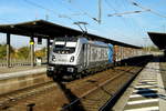 Am 13.10.2018 fuhr die 187 303-3 von der SETG (Railpool) von Rostock nach Borstel .