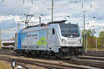 Lok 187 008-8 wird in der Abstellanlage beim badischen Bahnhof abgestellt.