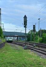 SETG 187 302-5 ist in Mosbach-Neckarelz mit Rangierarbeiten beschäftigt am Donnerstag den 24.5.2023