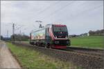 187 420-5 vom Erfurter Bahnservice Gmbh ist auf dem Weg in Richtung Fulda gesehen am 26.03.2024 bei Kerzell.